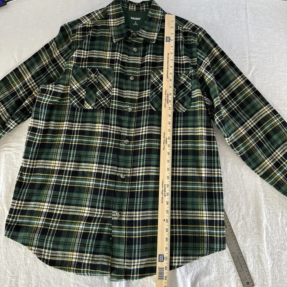 KingSize Men's Green Plaid Flannel Shirt Size‎ Tall XLT